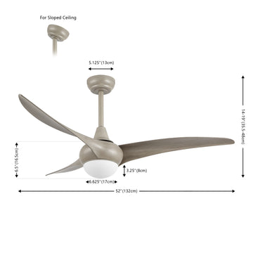 Aviator 52" Coastal Vintage Iron/Plastic Mobile-App/Remote-Controlled 6-Speed Retro Swirl Integrated LED Ceiling Fan - JONATHAN Y